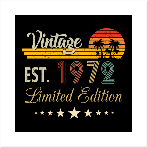 Vintage Est 1972 Limited Edition Birthday Wall Art by Kokomo